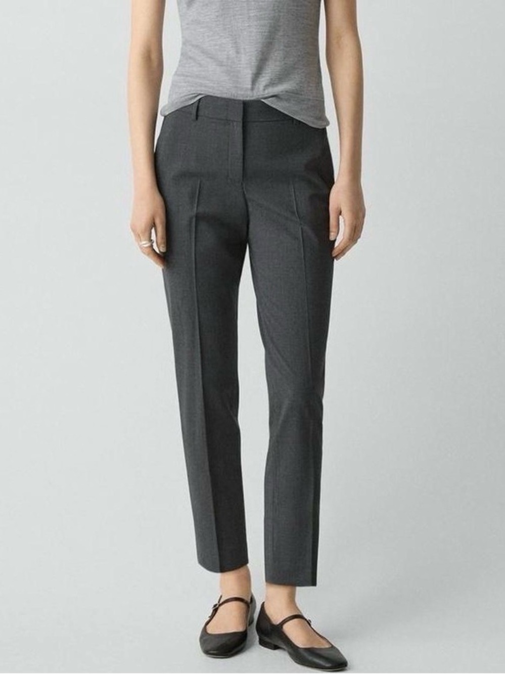 Theory Wool Blend Charcoal Slim Trouser Pants. Size 2